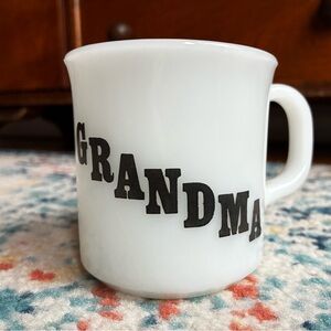 Vintage White Milk Glass Grandma Mug Ovenproof